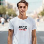 T-Shirt Blanc Ajaccio je t'aime Pour homme-1