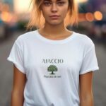 T-Shirt Blanc Ajaccio pour plus de vert Pour femme-2