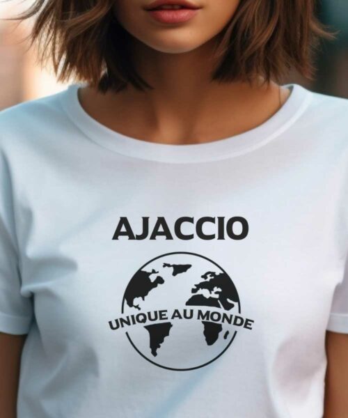 T-Shirt Blanc Ajaccio unique au monde Pour femme-1