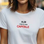 T-Shirt Blanc Albi c'est la vraie capitale Pour femme-1