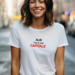 T-Shirt Blanc Albi c'est la vraie capitale Pour femme-2