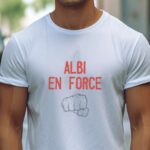 T-Shirt Blanc Albi en force Pour homme-2