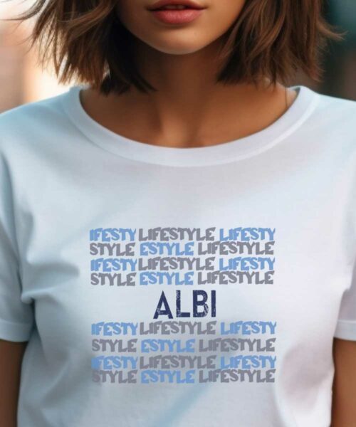 T-Shirt Blanc Albi lifestyle Pour femme-1