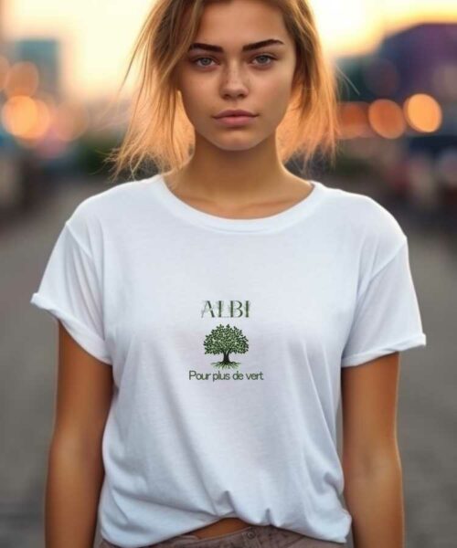 T-Shirt Blanc Albi pour plus de vert Pour femme-2