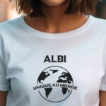 T-Shirt Blanc Albi unique au monde Pour femme-1