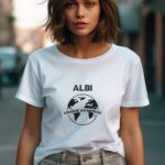 T-Shirt Blanc Albi unique au monde Pour femme-2