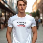 T-Shirt Blanc Alfortville c'est la vraie capitale Pour homme-2