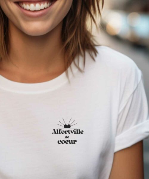 T-Shirt Blanc Alfortville de coeur Pour femme-1