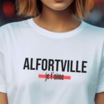 T-Shirt Blanc Alfortville je t'aime Pour femme-2
