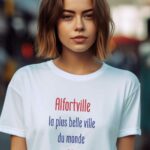 T-Shirt Blanc Alfortville la plus belle ville du monde Pour femme-2