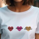 T-Shirt Blanc Amour bonheur Aix-en-Provence Pour femme-1
