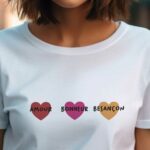 T-Shirt Blanc Amour bonheur Besançon Pour femme-1