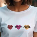 T-Shirt Blanc Amour bonheur Boulogne-Billancourt Pour femme-1