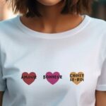 T-Shirt Blanc Amour bonheur Choisy-le-Roi Pour femme-1