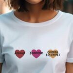 T-Shirt Blanc Amour bonheur Corbeil-Essonnes Pour femme-1