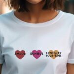 T-Shirt Blanc Amour bonheur Fontenay-sous-Bois Pour femme-1
