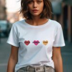 T-Shirt Blanc Amour bonheur Lyon Pour femme-2