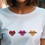 T-Shirt Blanc Amour bonheur Montélimar Pour femme-1