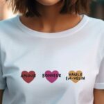 T-Shirt Blanc Amour bonheur Vaulx-en-Velin Pour femme-1