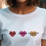 T-Shirt Blanc Amour bonheur Villeneuve-d'Ascq Pour femme-1
