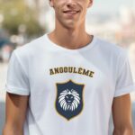 T-Shirt Blanc Angoulême blason Pour homme-2