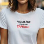 T-Shirt Blanc Angoulême c'est la vraie capitale Pour femme-1