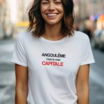 T-Shirt Blanc Angoulême c'est la vraie capitale Pour femme-2