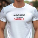 T-Shirt Blanc Angoulême c'est la vraie capitale Pour homme-1