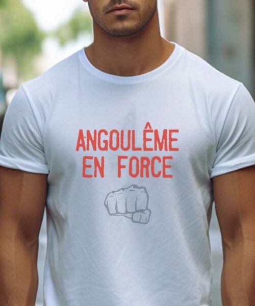 T-Shirt Blanc Angoulême en force Pour homme-2
