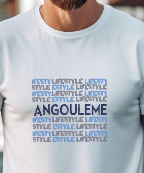 T-Shirt Blanc Angoulême lifestyle Pour homme-1
