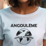 T-Shirt Blanc Angoulême unique au monde Pour femme-1