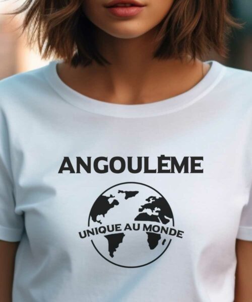 T-Shirt Blanc Angoulême unique au monde Pour femme-1