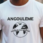 T-Shirt Blanc Angoulême unique au monde Pour homme-2