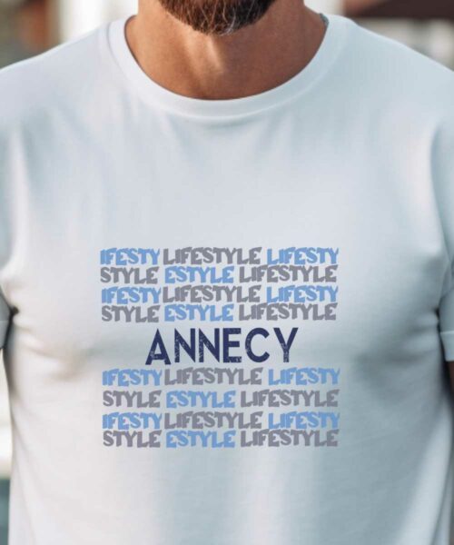 T-Shirt Blanc Annecy lifestyle Pour homme-1