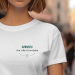 T-Shirt Blanc Annecy une ville formidable Pour femme-1