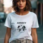 T-Shirt Blanc Annecy unique au monde Pour femme-2