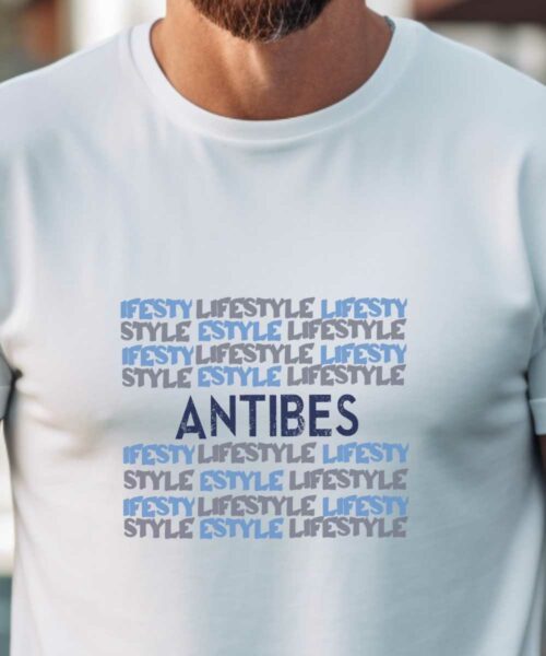 T-Shirt Blanc Antibes lifestyle Pour homme-1