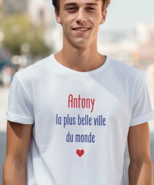 T-Shirt Blanc Antony la plus belle ville du monde Pour homme-1