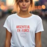 T-Shirt Blanc Argenteuil en force Pour femme-1