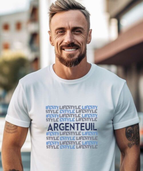 T-Shirt Blanc Argenteuil lifestyle Pour homme-2