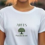 T-Shirt Blanc Arles pour plus de vert Pour femme-1