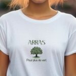 T-Shirt Blanc Arras pour plus de vert Pour femme-1