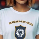 T-Shirt Blanc Asnières-sur-Seine blason Pour femme-2