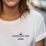 T-Shirt Blanc Asnières-sur-Seine de coeur Pour femme-1