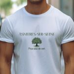 T-Shirt Blanc Asnières-sur-Seine pour plus de vert Pour homme-1