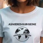 T-Shirt Blanc Asnières-sur-Seine unique au monde Pour femme-1