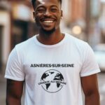 T-Shirt Blanc Asnières-sur-Seine unique au monde Pour homme-1