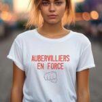 T-Shirt Blanc Aubervilliers en force Pour femme-1