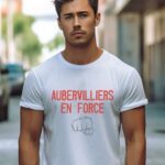 T-Shirt Blanc Aubervilliers en force Pour homme-1