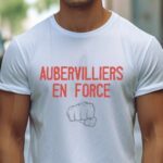 T-Shirt Blanc Aubervilliers en force Pour homme-2